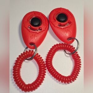 Petsmart Pet Training Clicker with Wrist Strap for Dogs - 2 Pack Red
